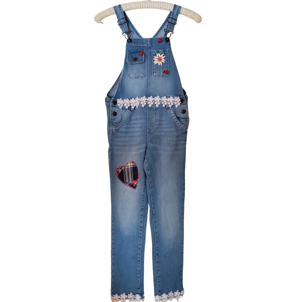 Classic Oshkosh Vestbak Upcycled Restyled Overalls Handmade Girls Sz8‎